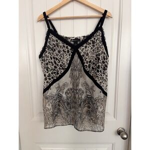 New! Lane Bryant Lingerie Plus Size Black Cheetah Print Sheer Nightie 28